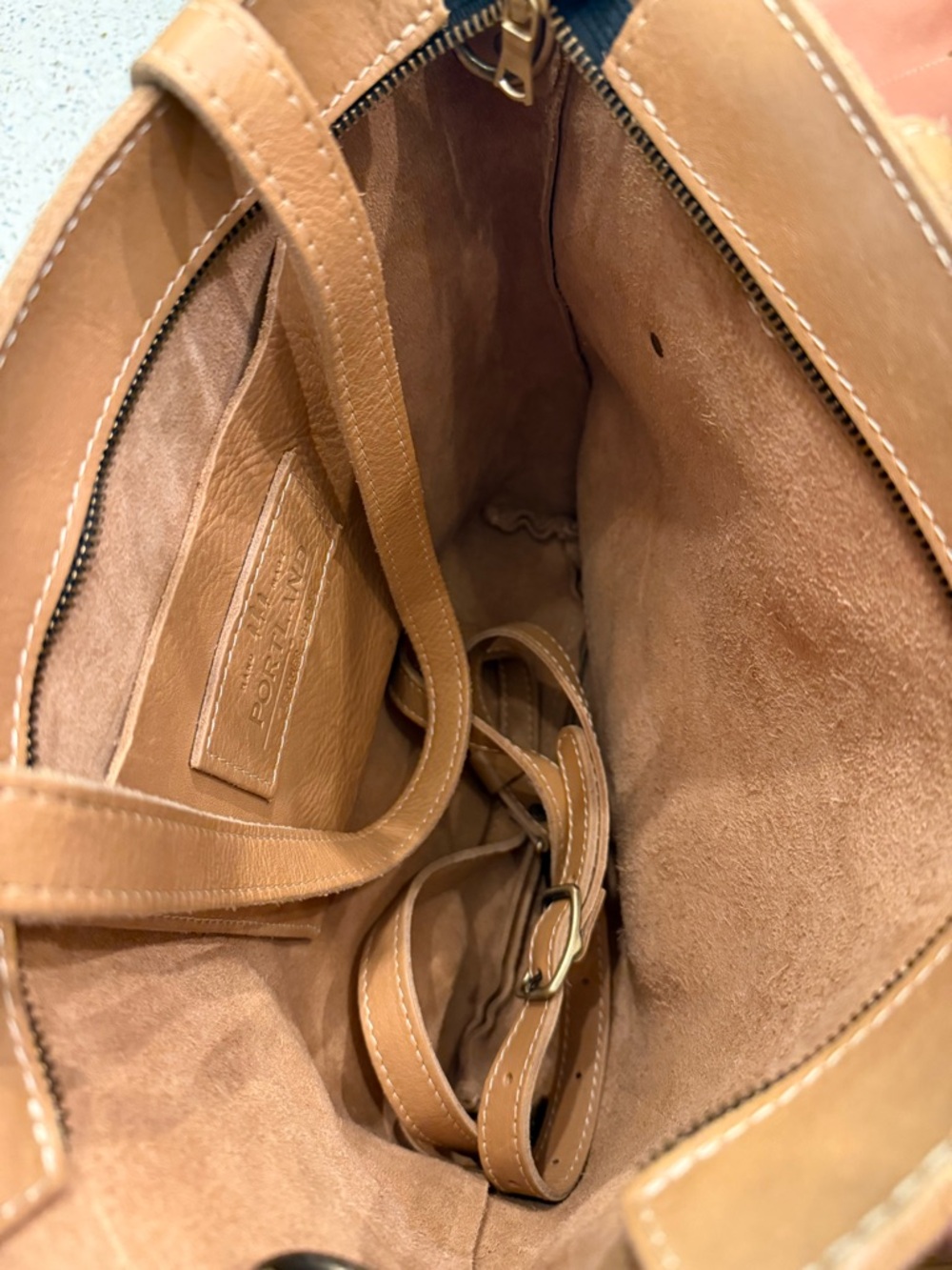 Dooney & Bourke Tan Leather Tote with Suede Interior